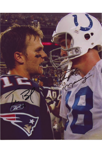 Tom Brady Peyton Manning 8x10 Photo Signed Autograph Patriots Colts