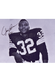Jim Brown 8x10 Signed Autograph COA Browns Posed B&W Hoz