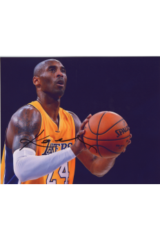 Kobe Bryant 8x10 Signed Autograph COA Lakers HOF Foul Shot Hoz Yellow