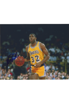 Magic Johnson 8x10 Photo Signed Autograph COA Lakers Dribbling