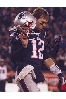 Tom Brady 8x10 Photo Signed Autograph Patriots Taking Off Helmet
