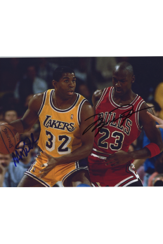 Michael Jordan Magic Johnson 8x10 Signed Autograph COA Bulls Lakers