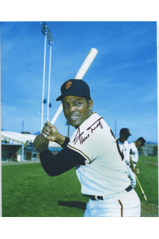 Willie Mays 8x10 Photo Signed Autograph COA HOF Giants Batting Pose Color