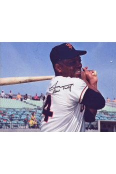 Willie Mays 8x10 Photo Signed Autograph COA HOF Giants Posed Swing Hoz